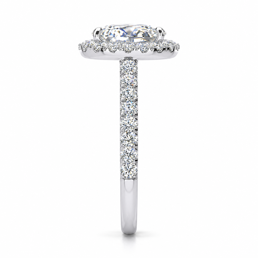 Adele engagement ring - white gold side view