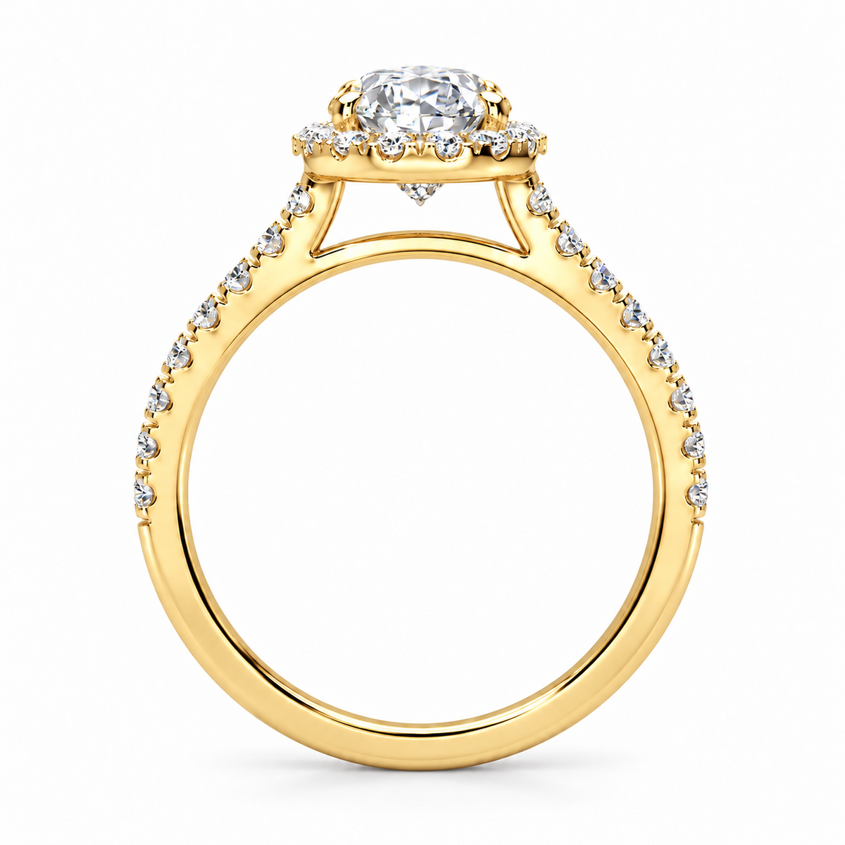 Adele engagement ring - yellow gold profile view