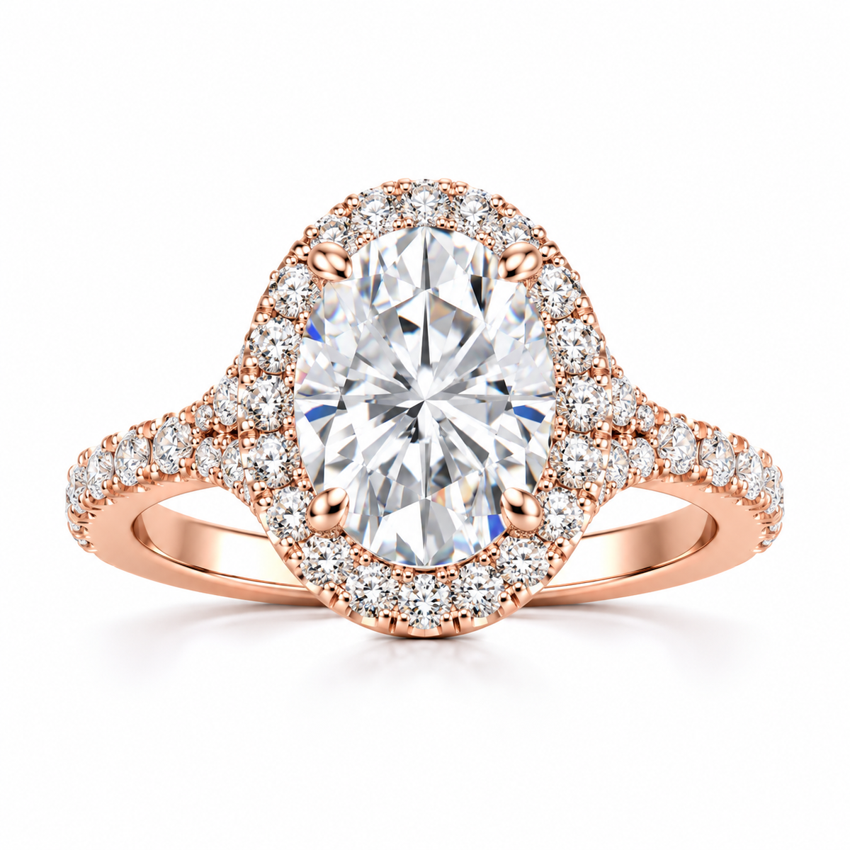 Alana engagement ring - rose gold front view