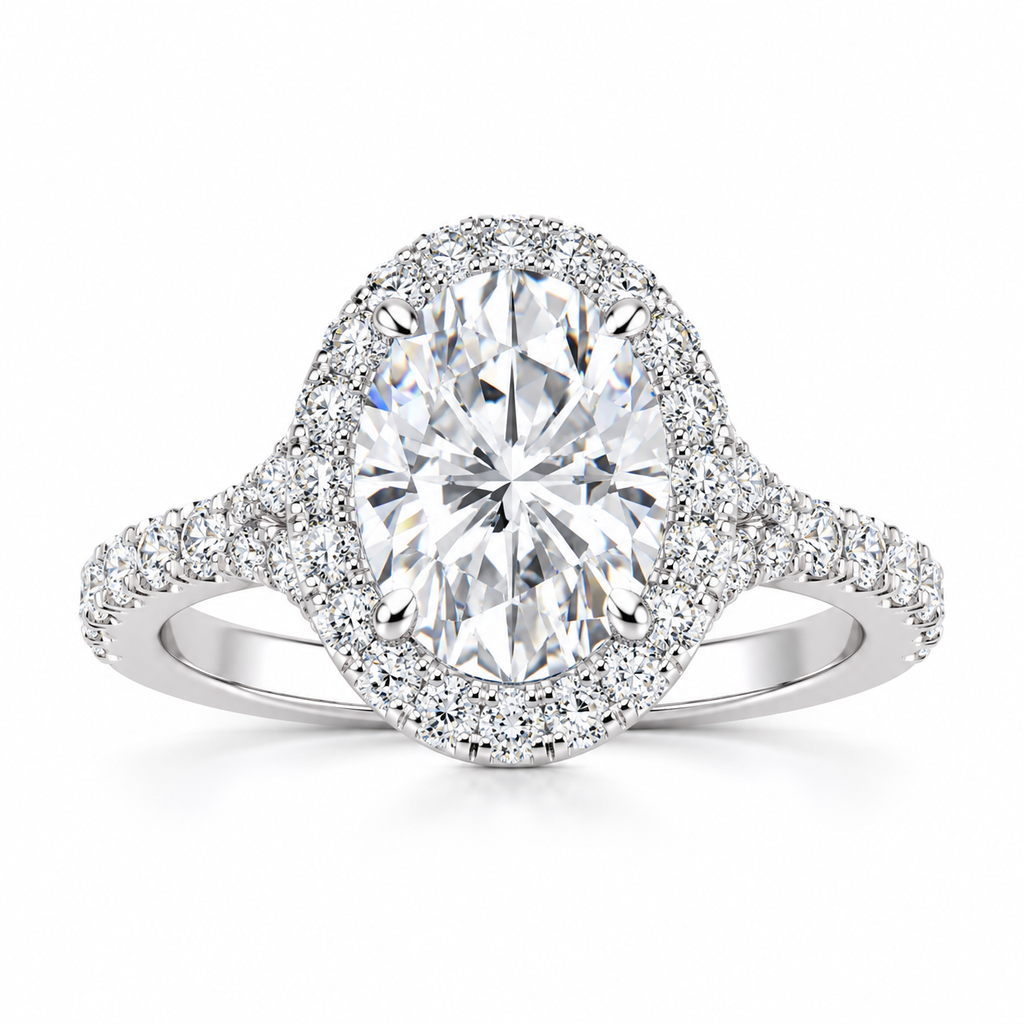 Alana engagement ring - white gold front view