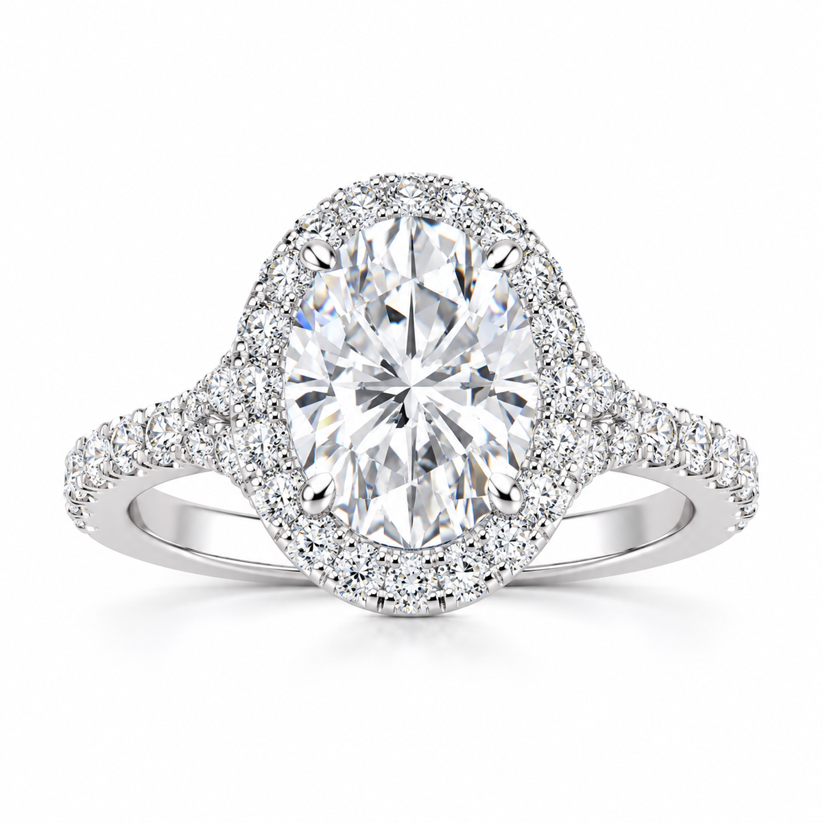 Alana engagement ring - white gold front view