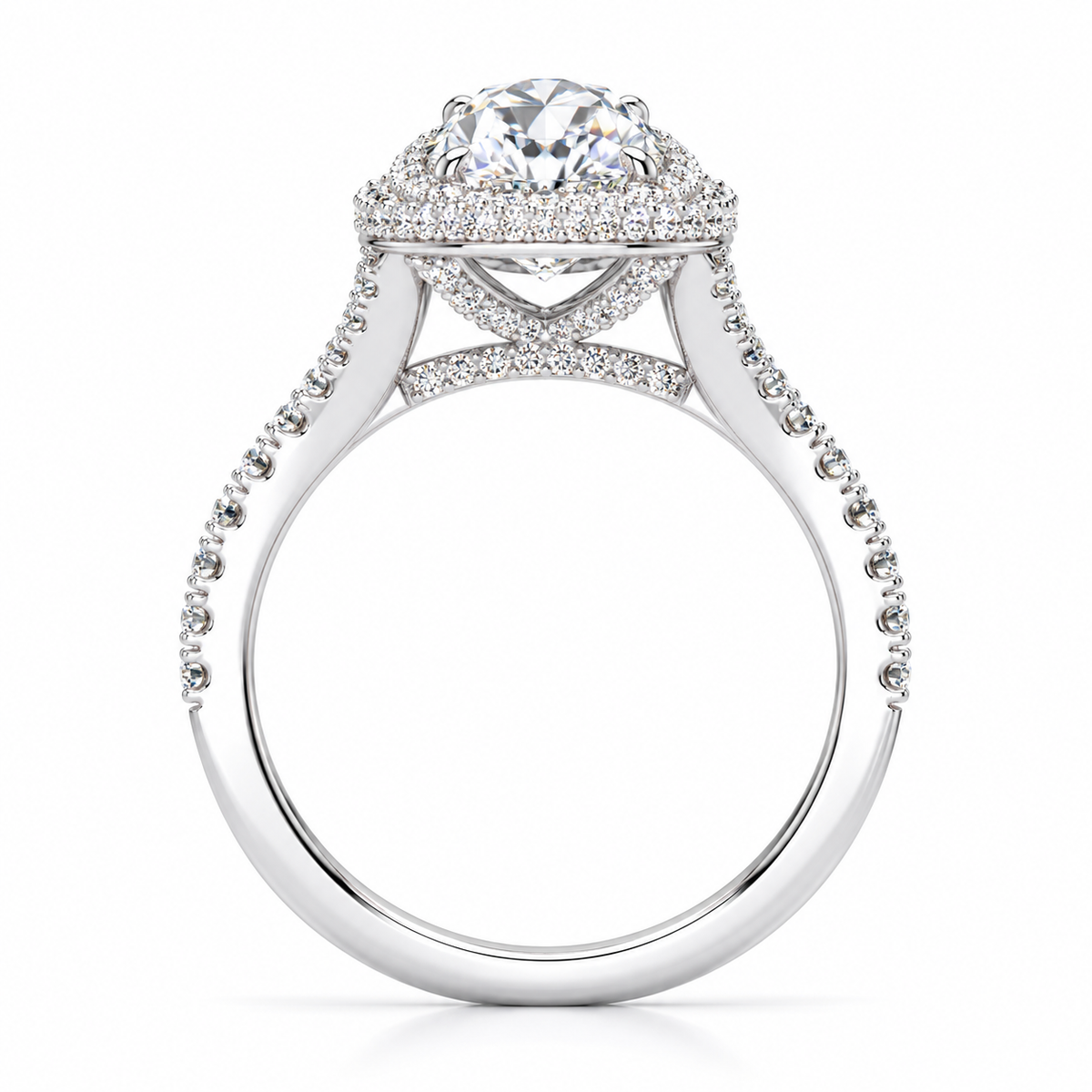 Alana engagement ring - white gold profile view