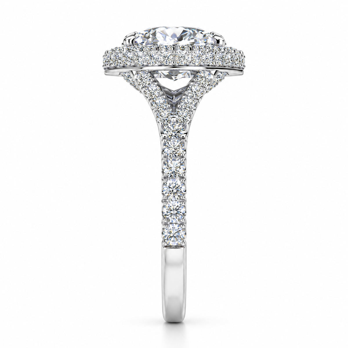 Alana engagement ring - white gold side view