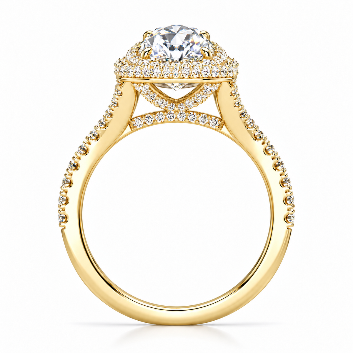 Alana engagement ring - yellow gold profile view