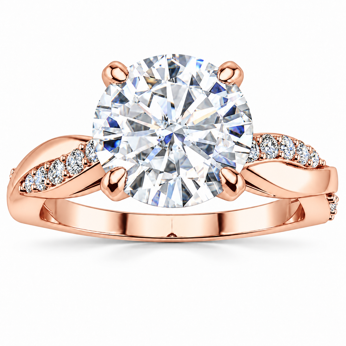 Alexia Lab Grown Diamond Ring — rose gold — front view