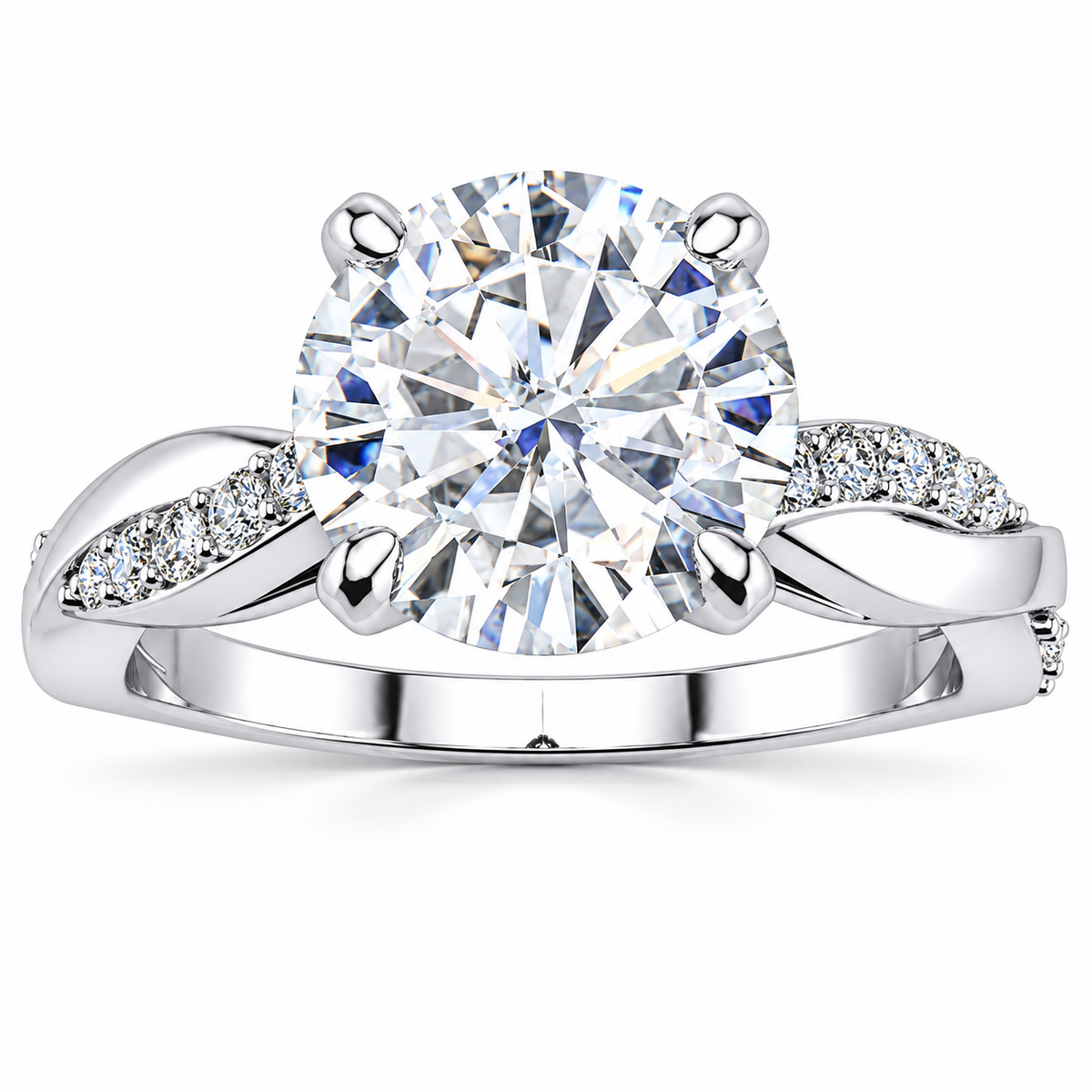 Alexia Lab Grown Diamond Ring — white gold — front view