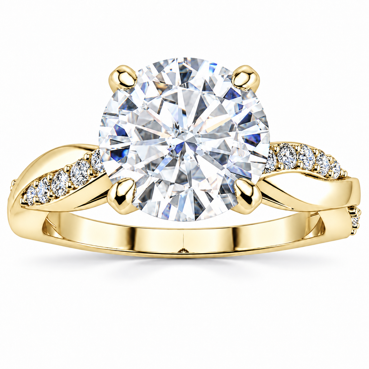 Alexia Lab Grown Diamond Ring — yellow gold — front view