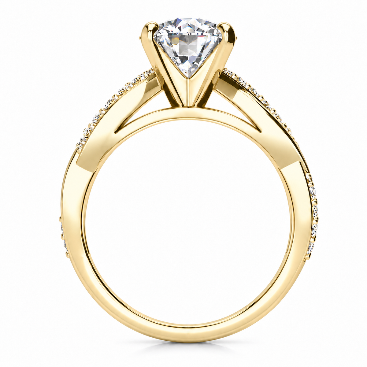 Alexia Lab Grown Diamond Ring — yellow gold — profile view