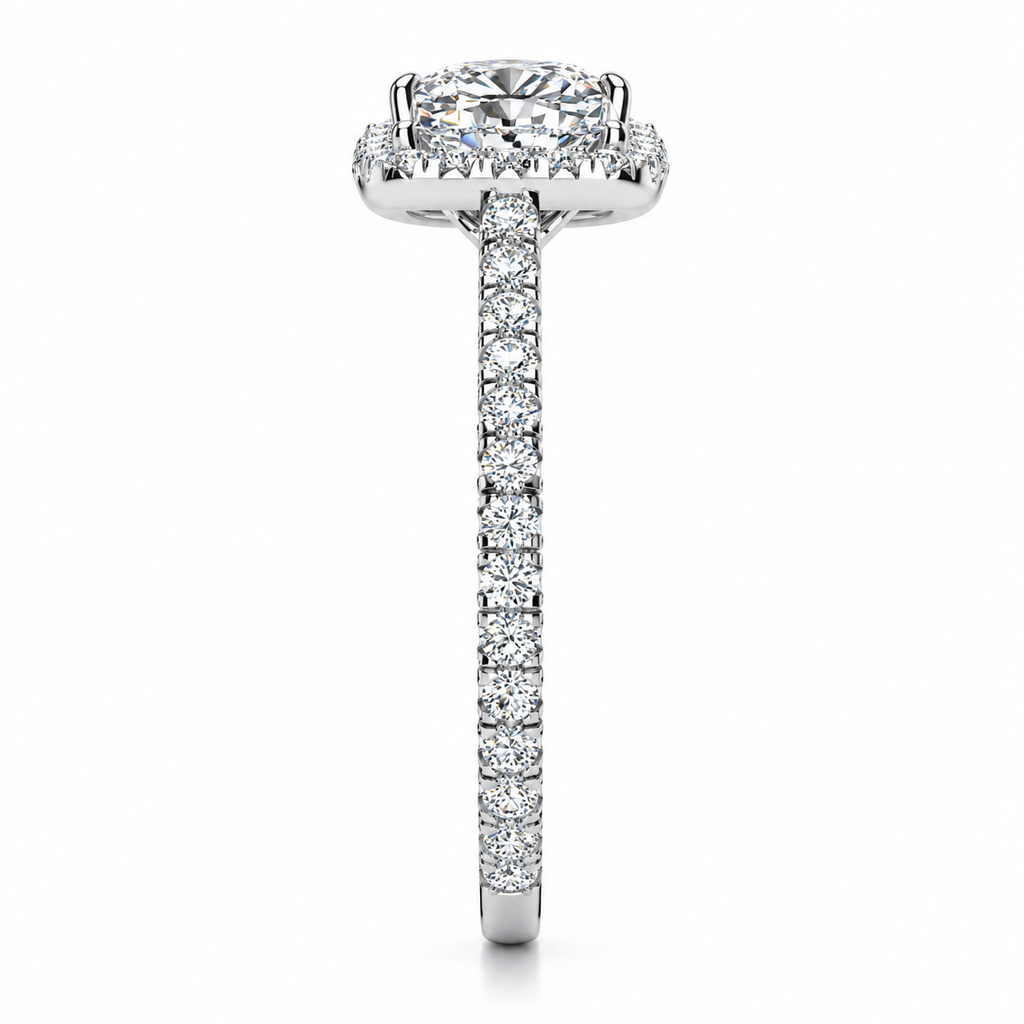 Ali Lab Grown Diamond Ring — white gold — end view