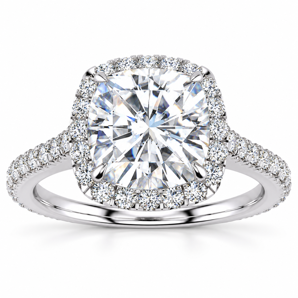 Ali Lab Grown Diamond Ring — white gold — front view