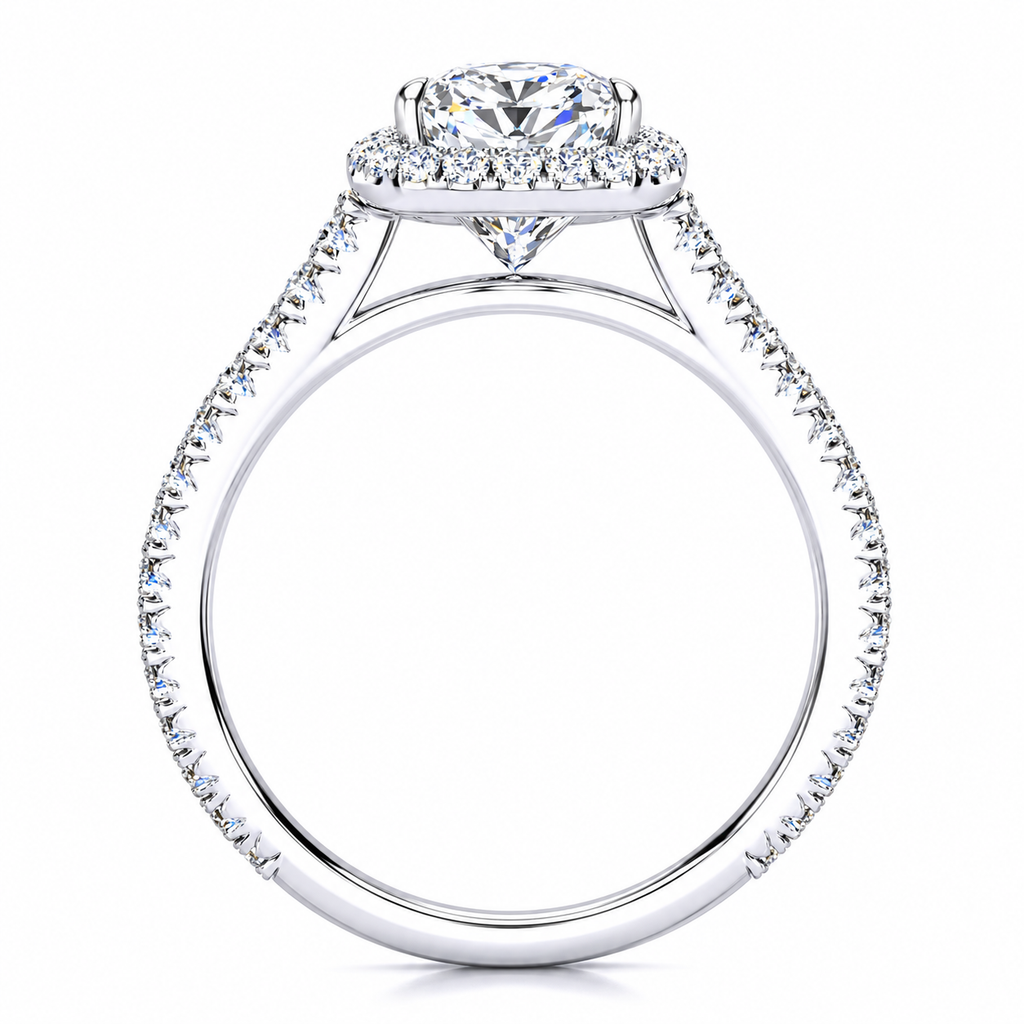 Ali Lab Grown Diamond Ring — white gold — profile view