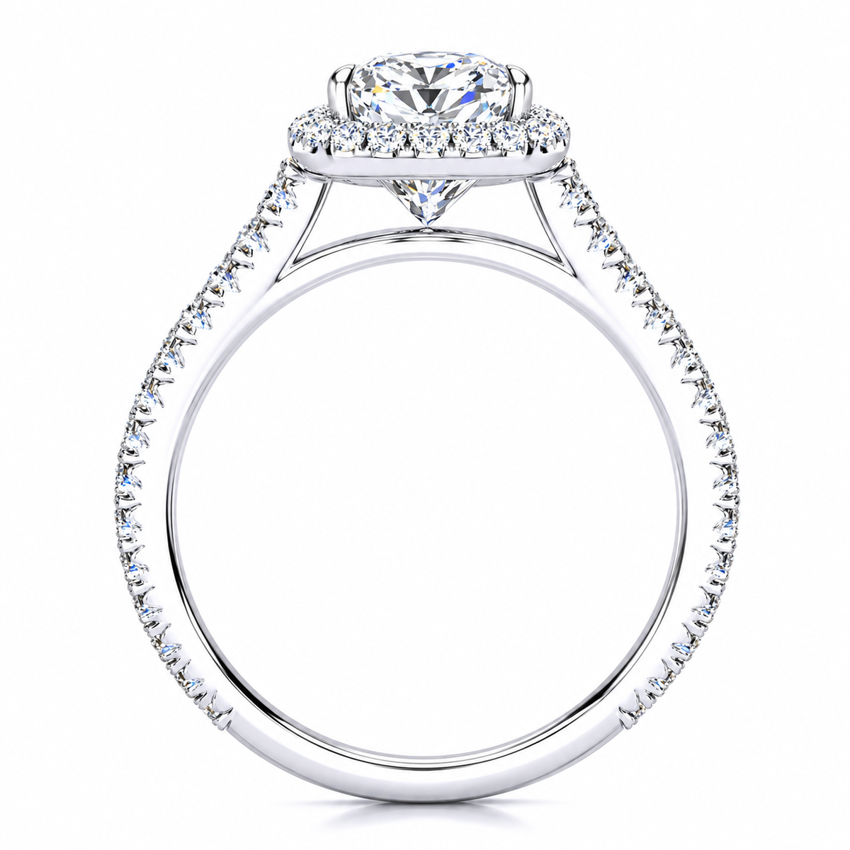 Ali Lab Grown Diamond Ring — white gold — profile view