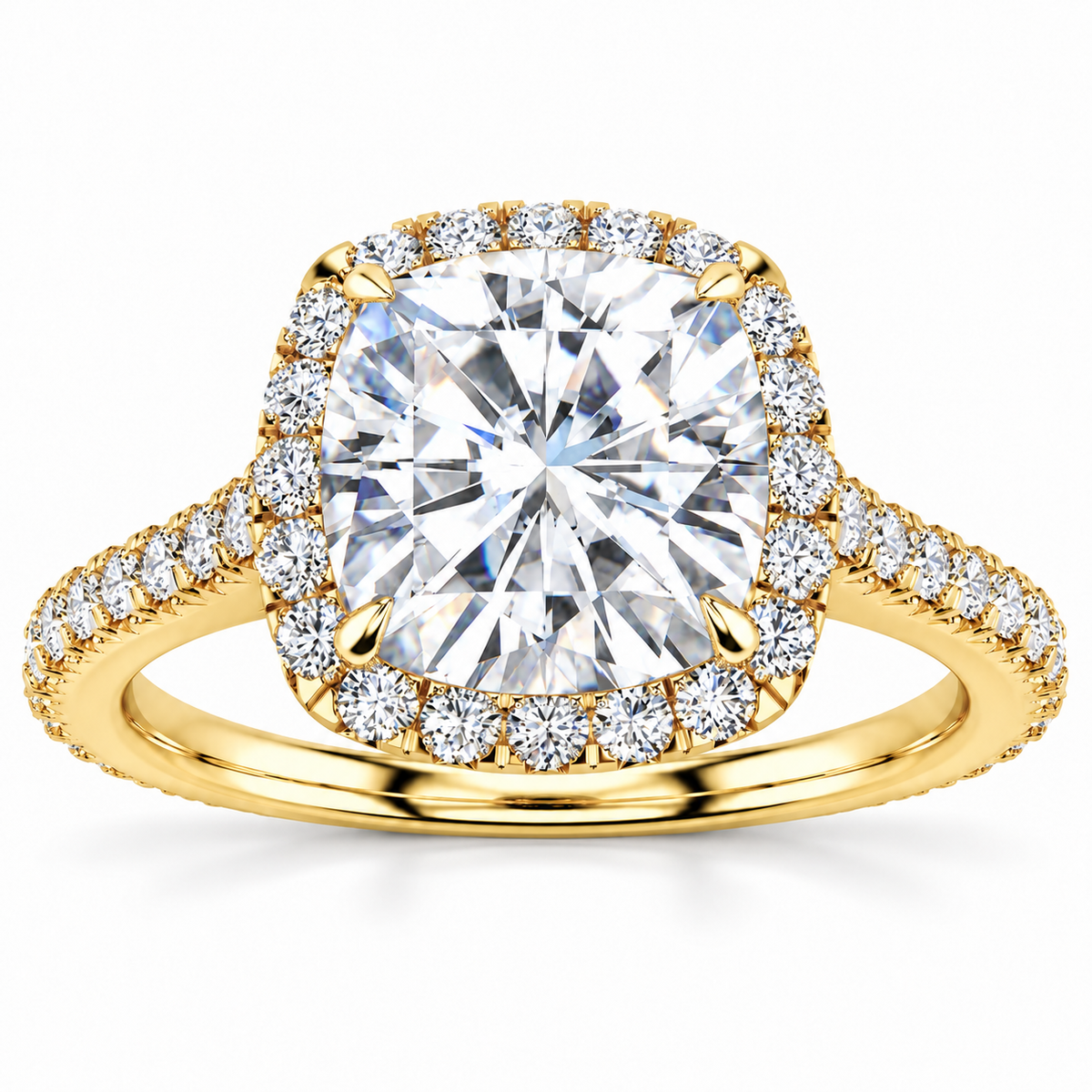 Ali Lab Grown Diamond Ring — yellow gold — front view