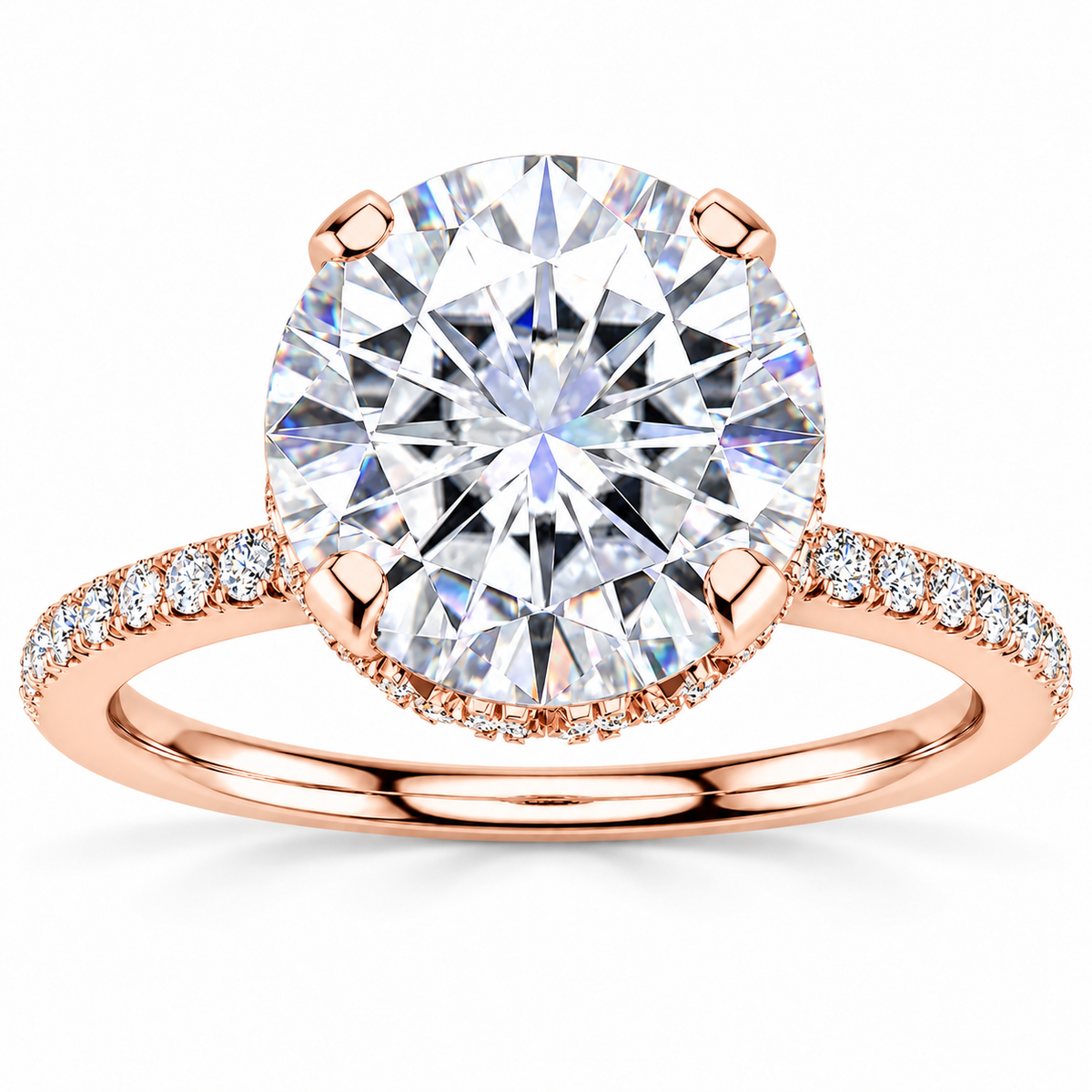 Aliana Lab Grown Diamond Ring — rose gold — front view