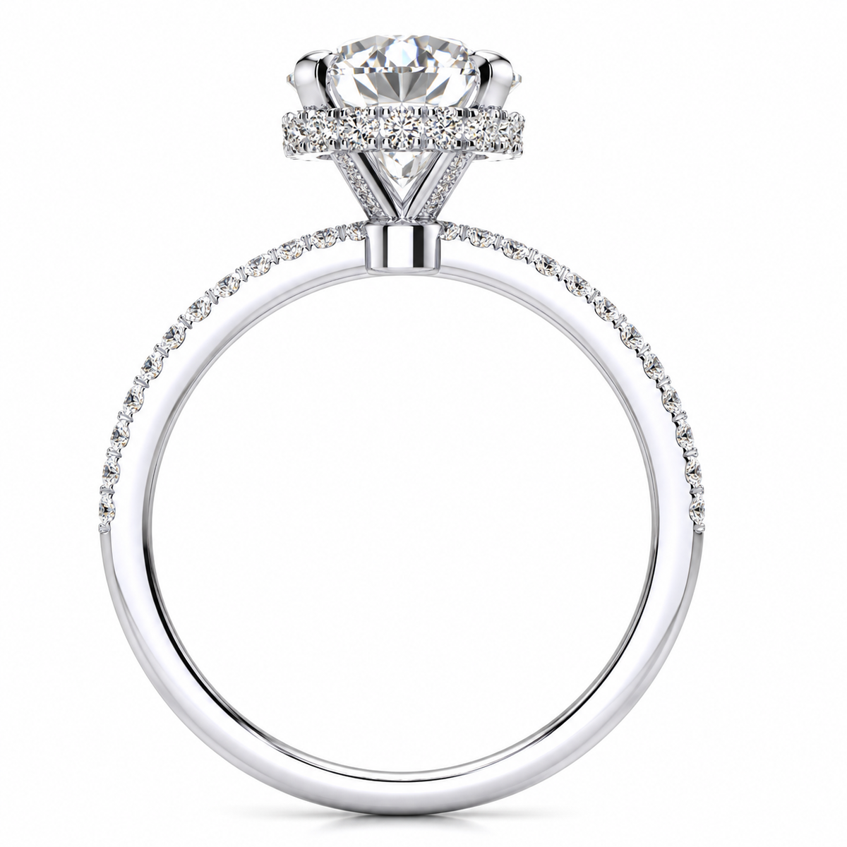 Aliana Lab Grown Diamond Ring — white gold — side profile