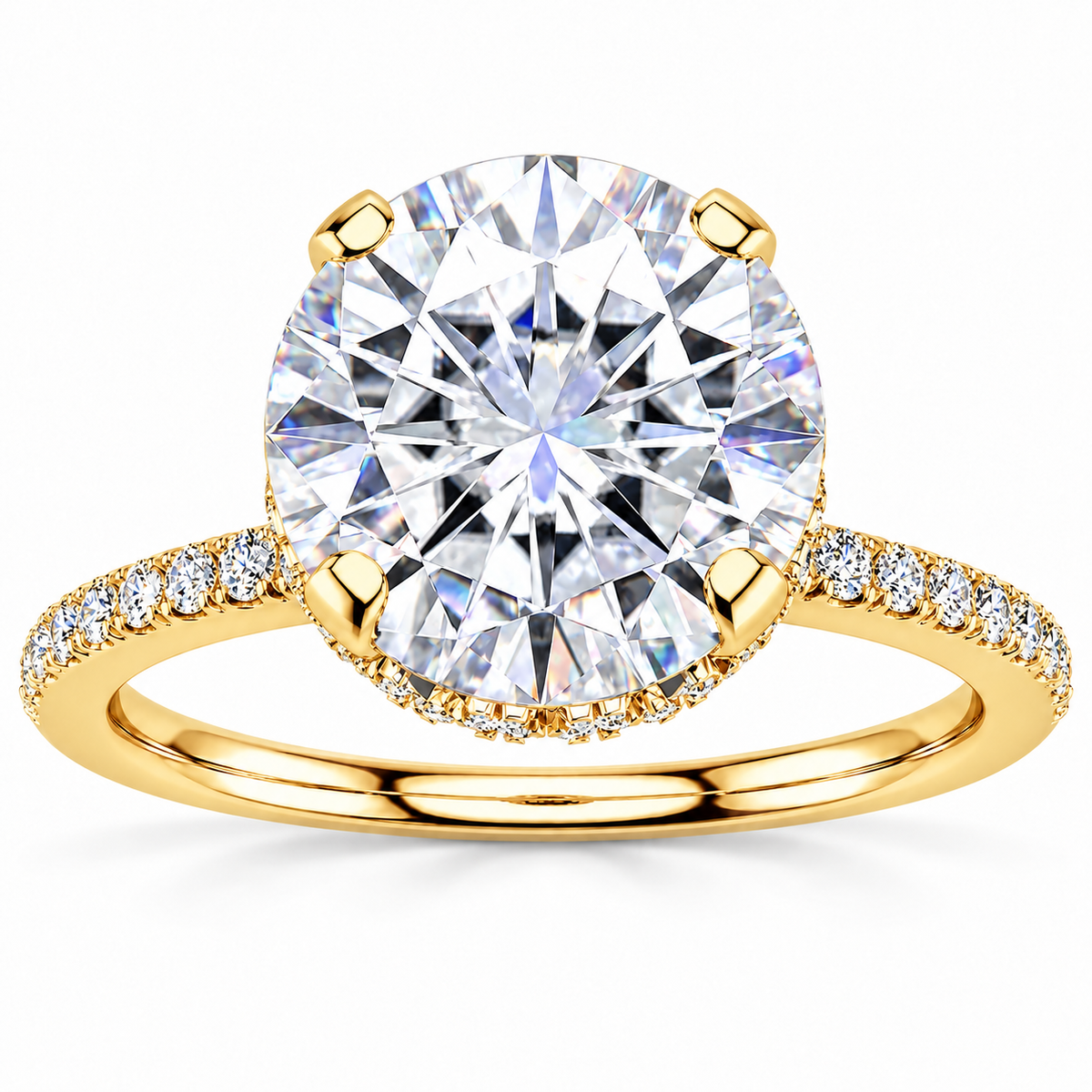 Aliana Lab Grown Diamond Ring — yellow gold — front view