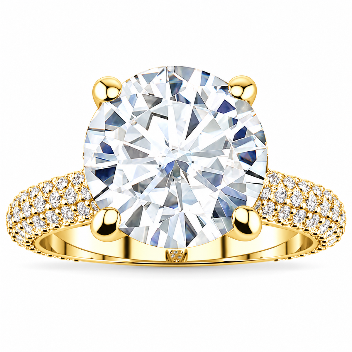 Alicia Lab Grown Diamond Ring — yellow gold — front view
