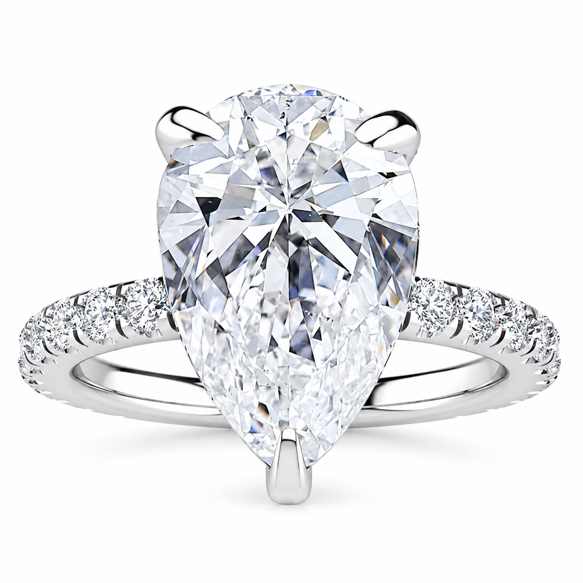 Alisha Lab Grown Diamond Ring — white gold — front view