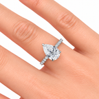 Alisha Lab Grown Diamond Ring — white gold — hand view