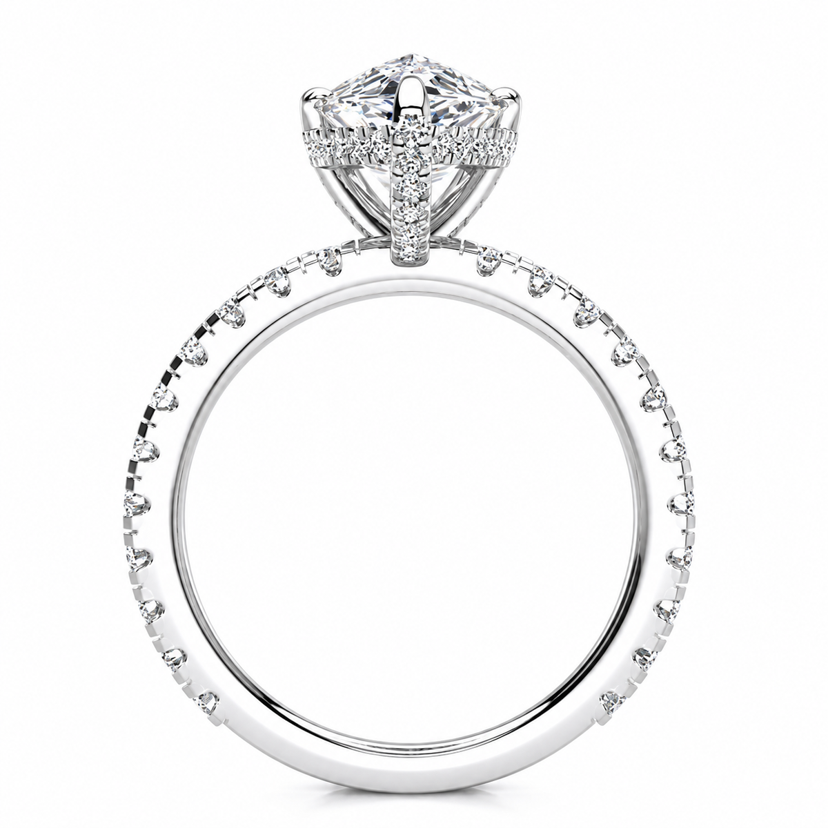 Alisha Lab Grown Diamond Ring — white gold — side view