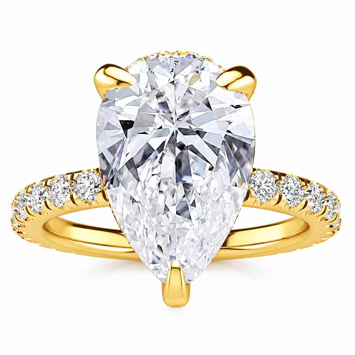 Alisha Lab Grown Diamond Ring — yellow gold — front view