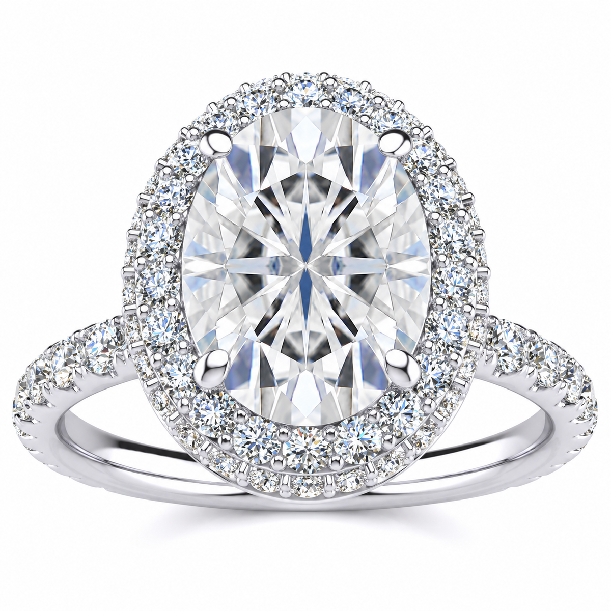 Alora Lab Grown Diamond Ring — white gold — front view