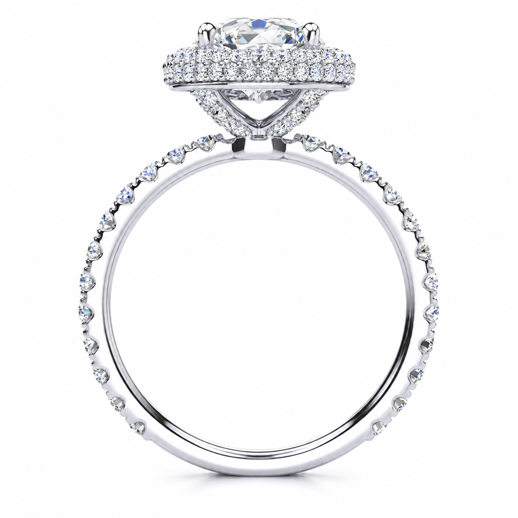 Alora Lab Grown Diamond Ring — white gold — side profile