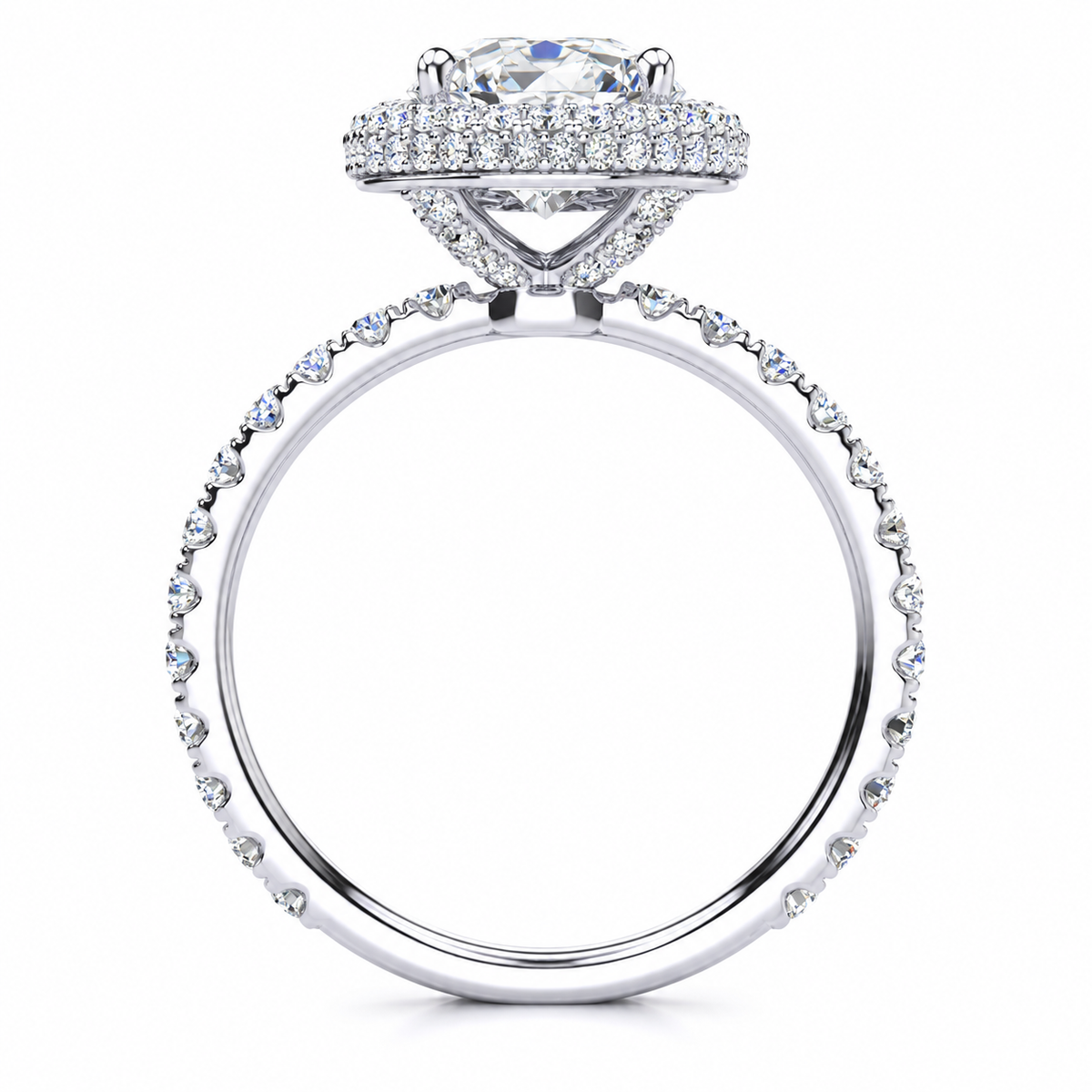 Alora Lab Grown Diamond Ring — white gold — side profile