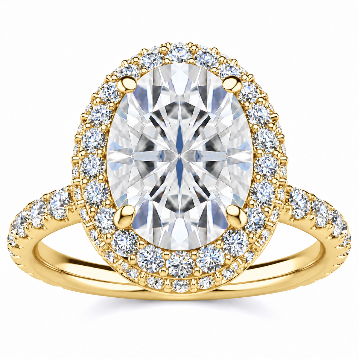 Alora Lab Grown Diamond Ring — yellow gold — front view