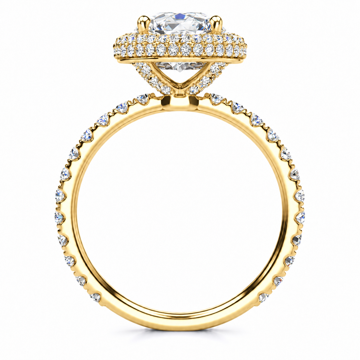 Alora Lab Grown Diamond Ring — yellow gold — side profile