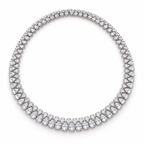 Alternating pear lab grown diamond necklace front view