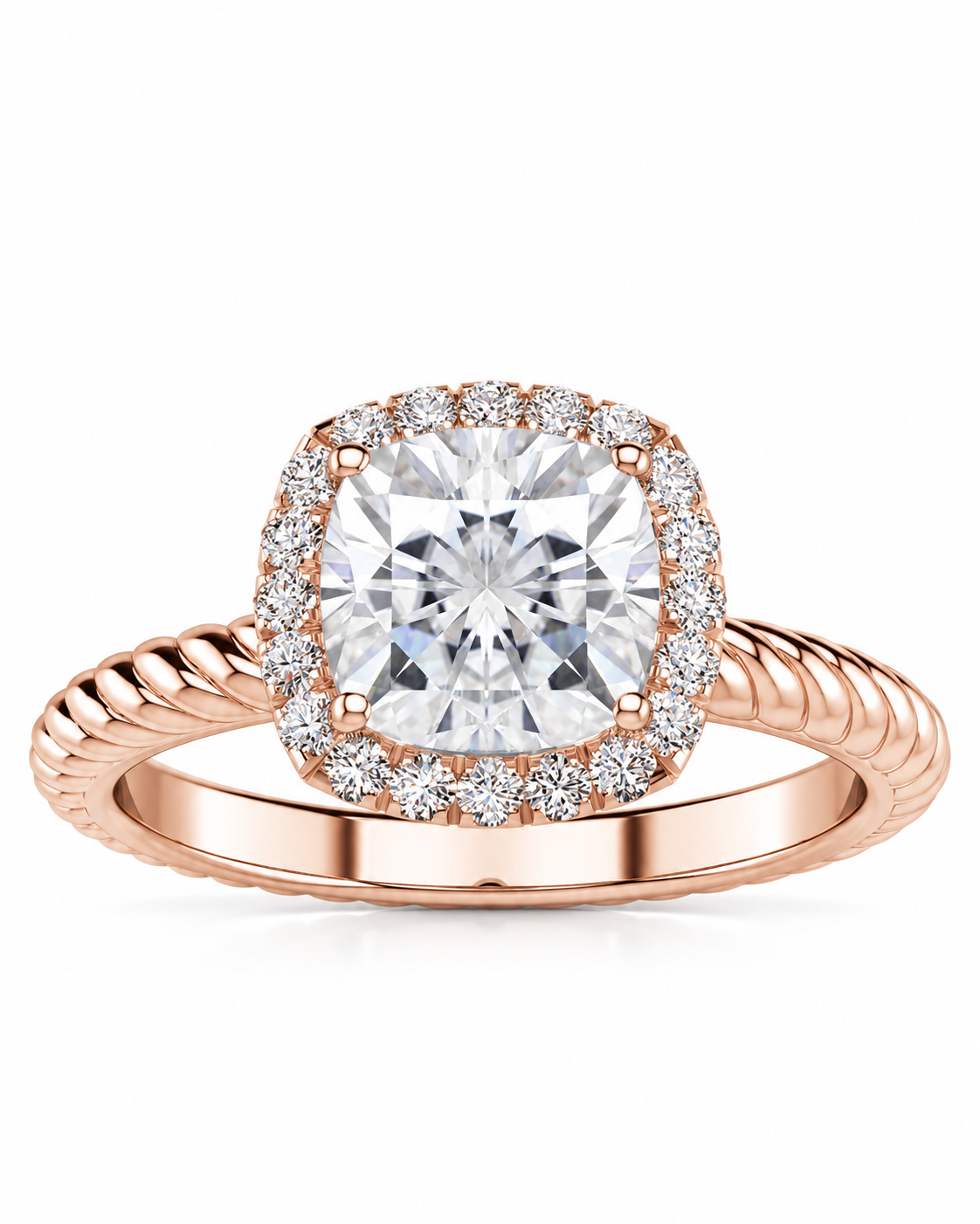 Alyssa engagement ring - rose gold front view