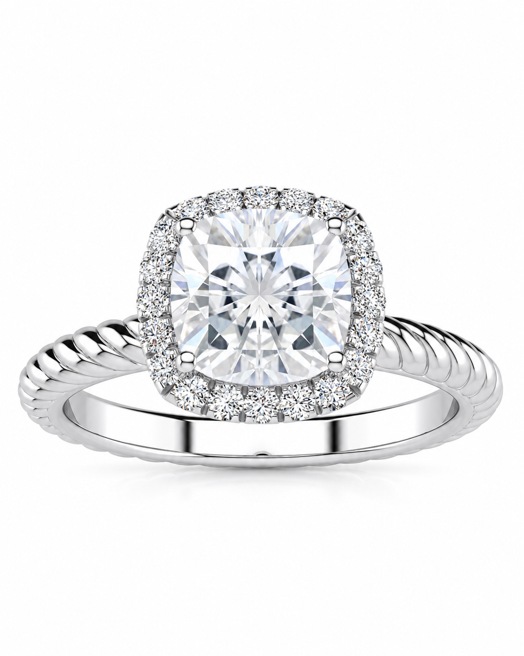 Alyssa engagement ring - white gold front view