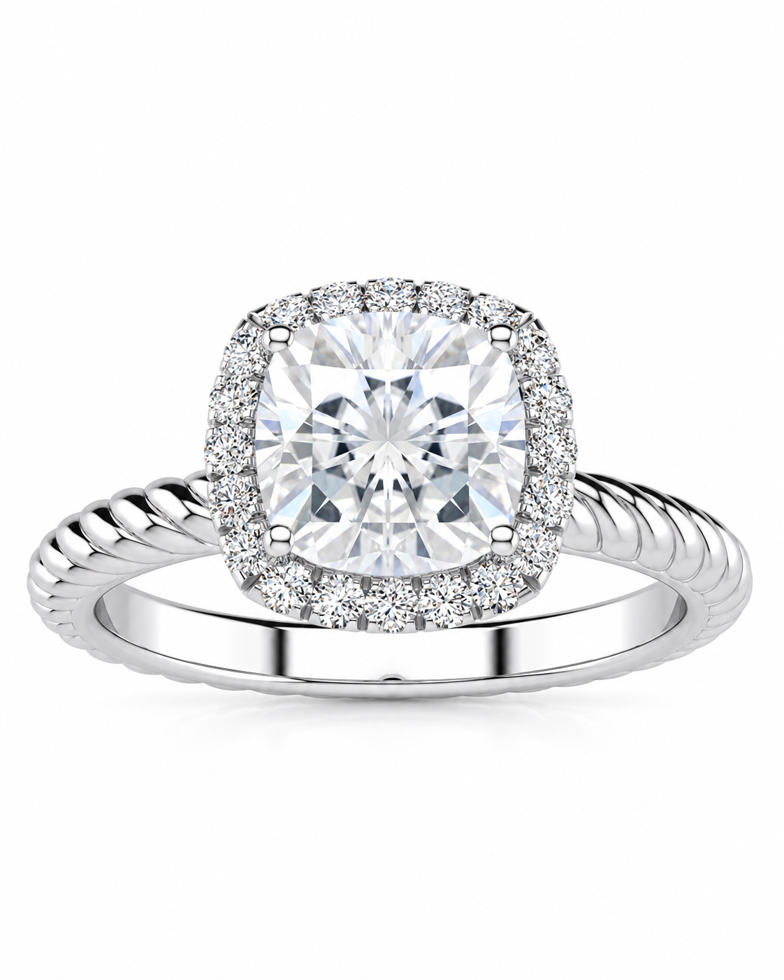 Alyssa engagement ring - white gold front view