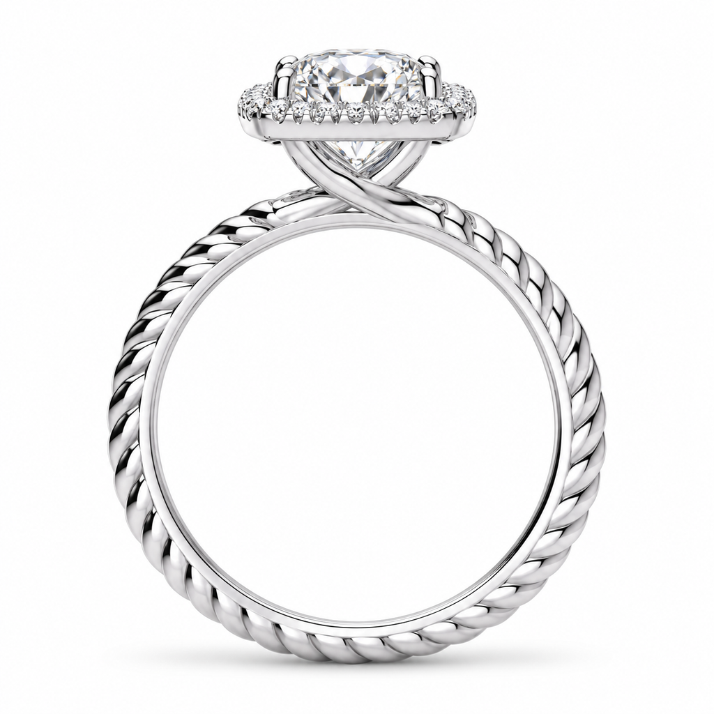 Alyssa engagement ring - white gold profile view