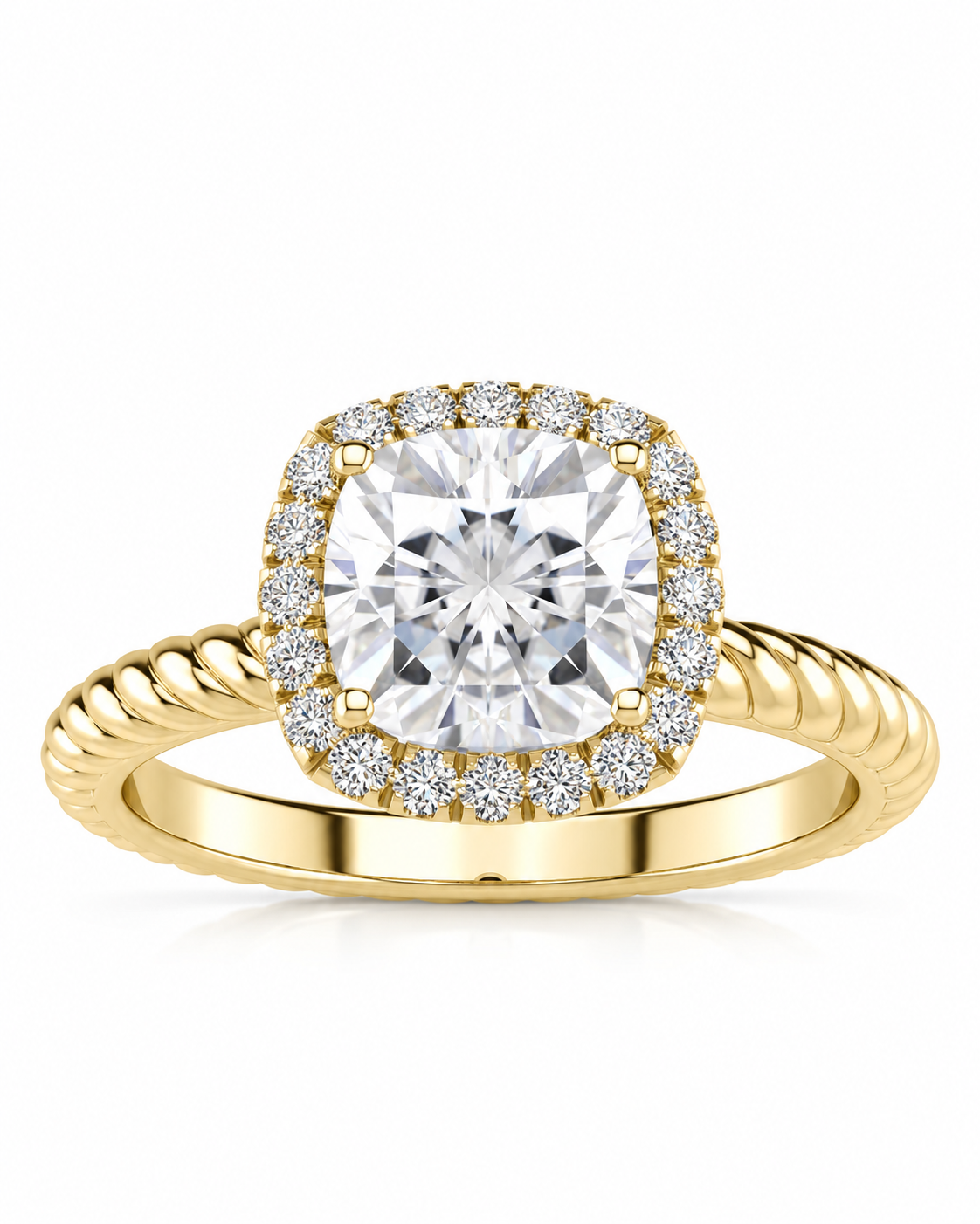 Alyssa engagement ring - yellow gold front view