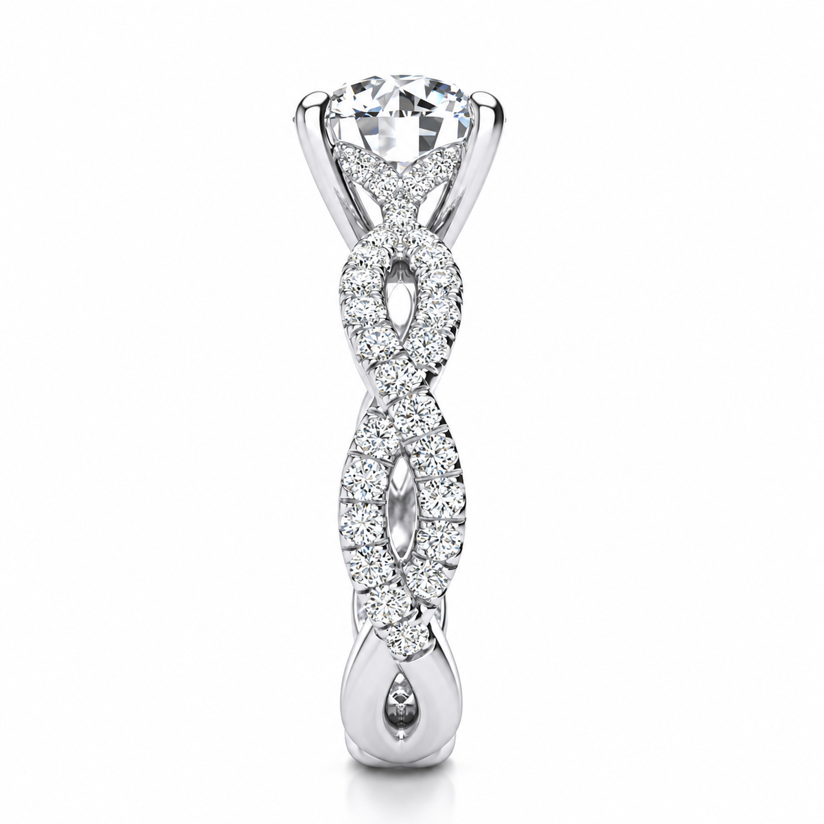 Amara Lab Grown Diamond Ring — white gold — end view