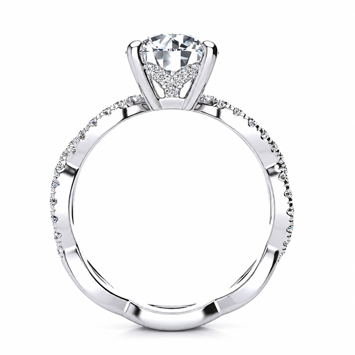 Amara Lab Grown Diamond Ring — white gold — side view