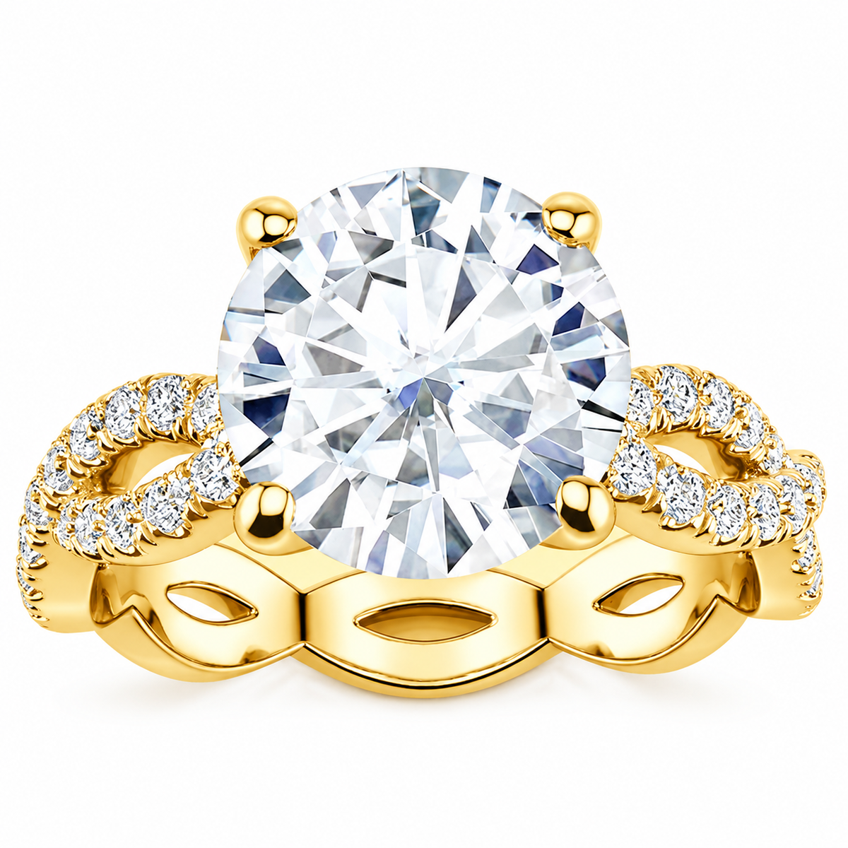 Amara Lab Grown Diamond Ring — yellow gold — front view