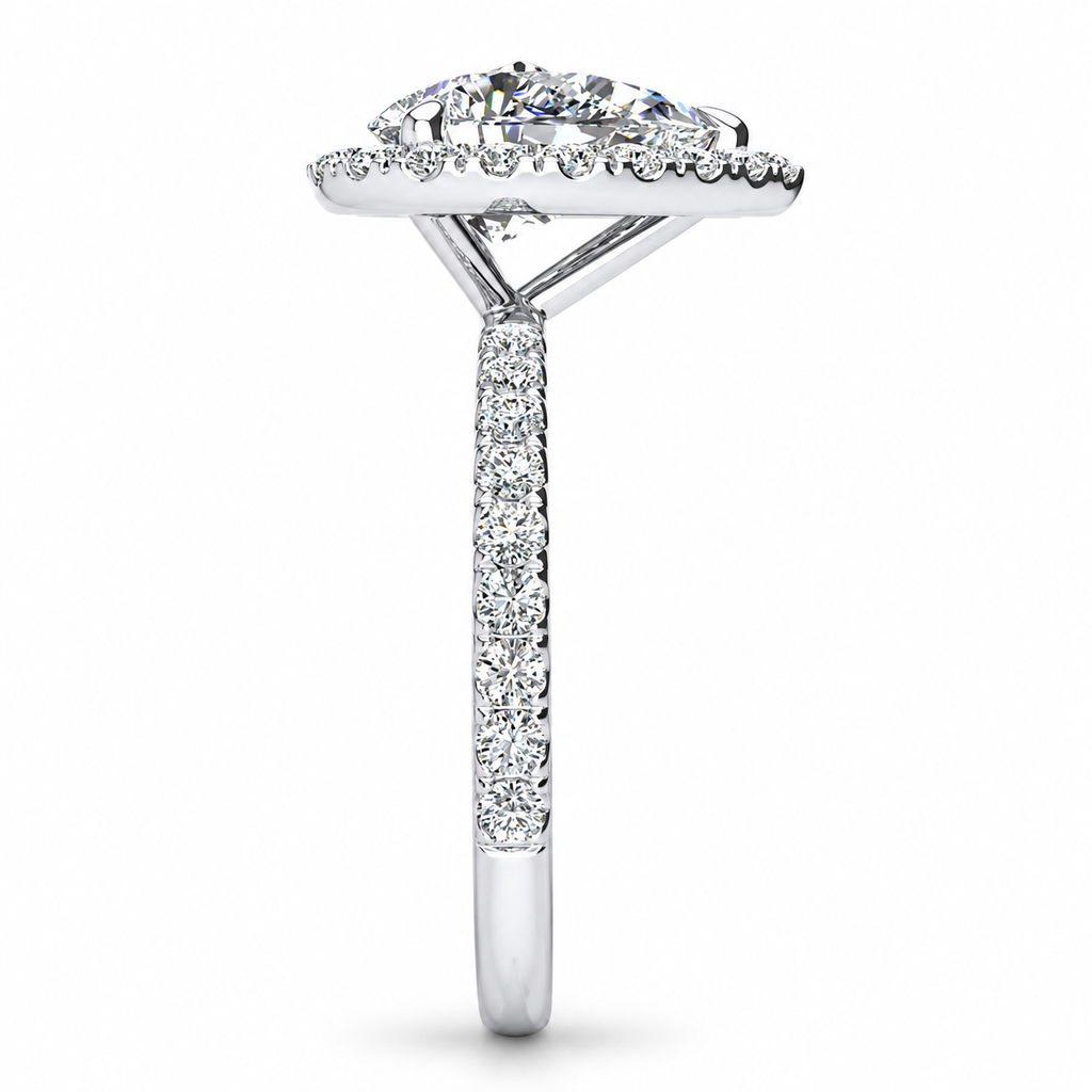 Aminah Lab Grown Diamond Ring — white gold — end view