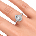 Aminah Lab Grown Diamond Ring — white gold — on hand
