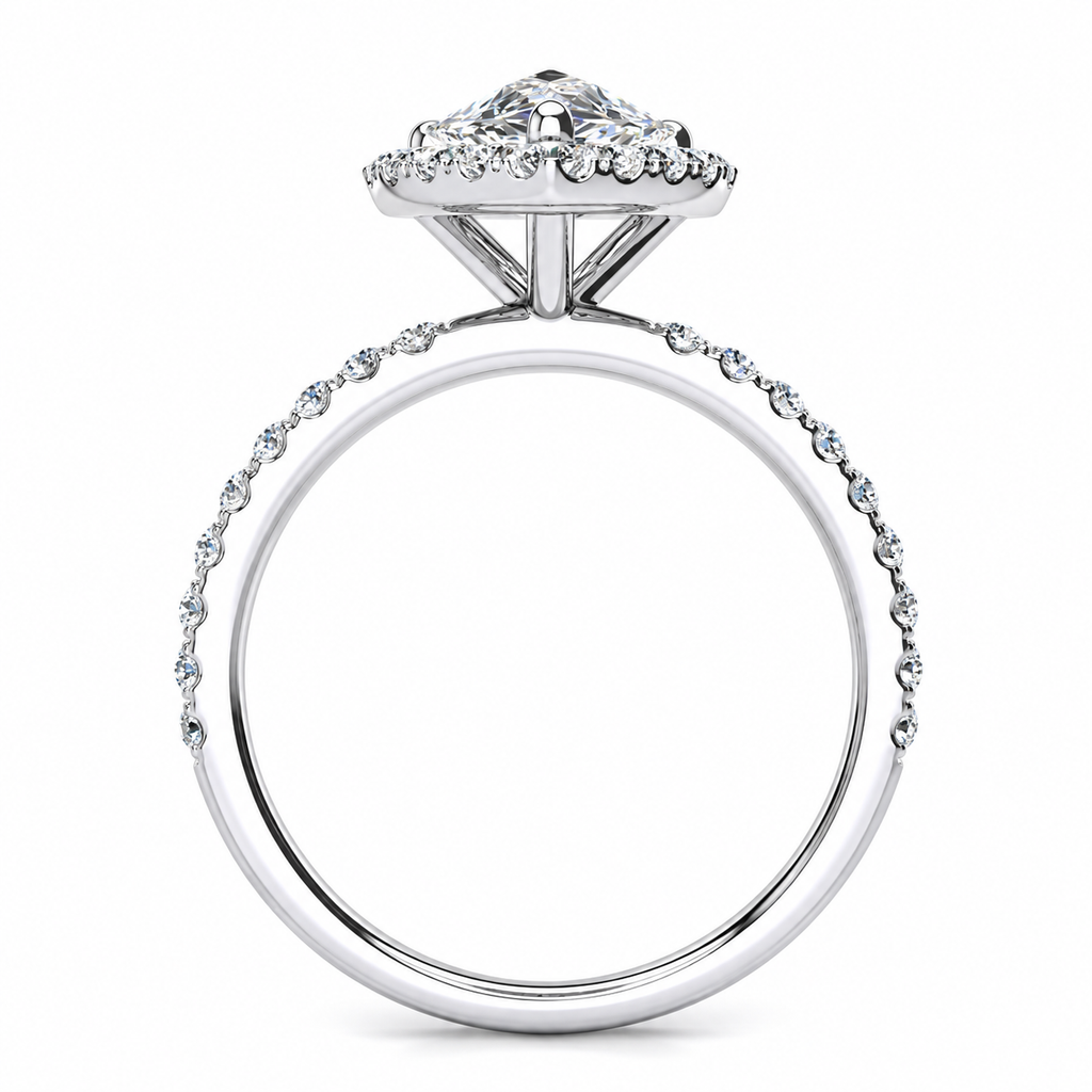 Aminah Lab Grown Diamond Ring — white gold — side view