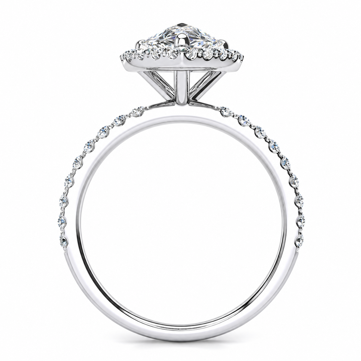 Aminah Lab Grown Diamond Ring — white gold — side view