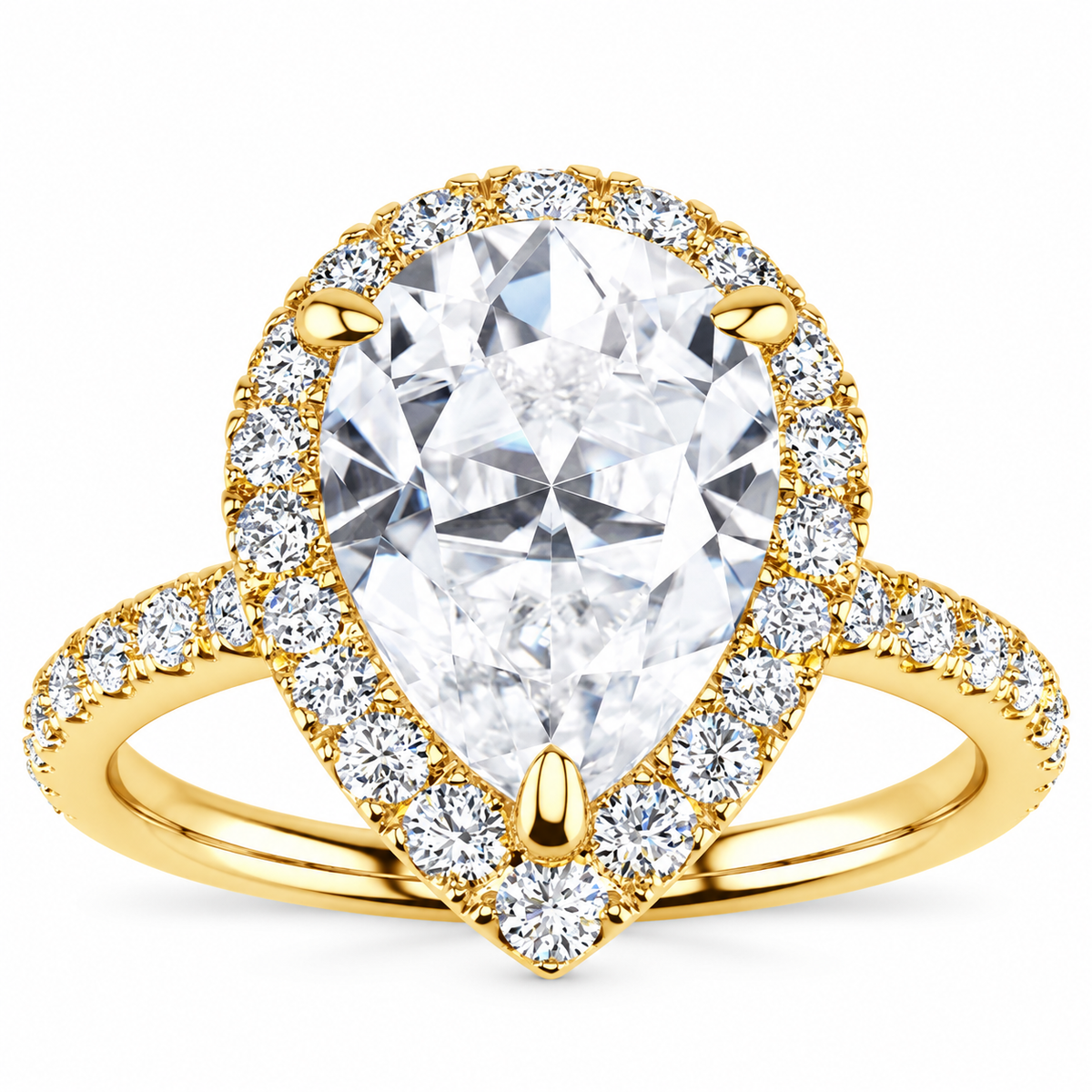 Aminah Lab Grown Diamond Ring — yellow gold — front view