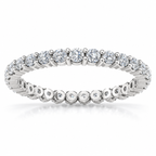 Round shared-prong lab-grown diamond eternity band - 14K White Gold - 1.5 mm diamonds - front view