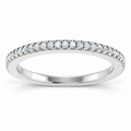 Round split-prong lab-grown diamond eternity band - 14K white gold - 1 mm diamonds - front view