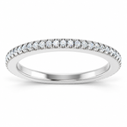 Round split-prong lab-grown diamond eternity band - 14K white gold - 1 mm diamonds - front view