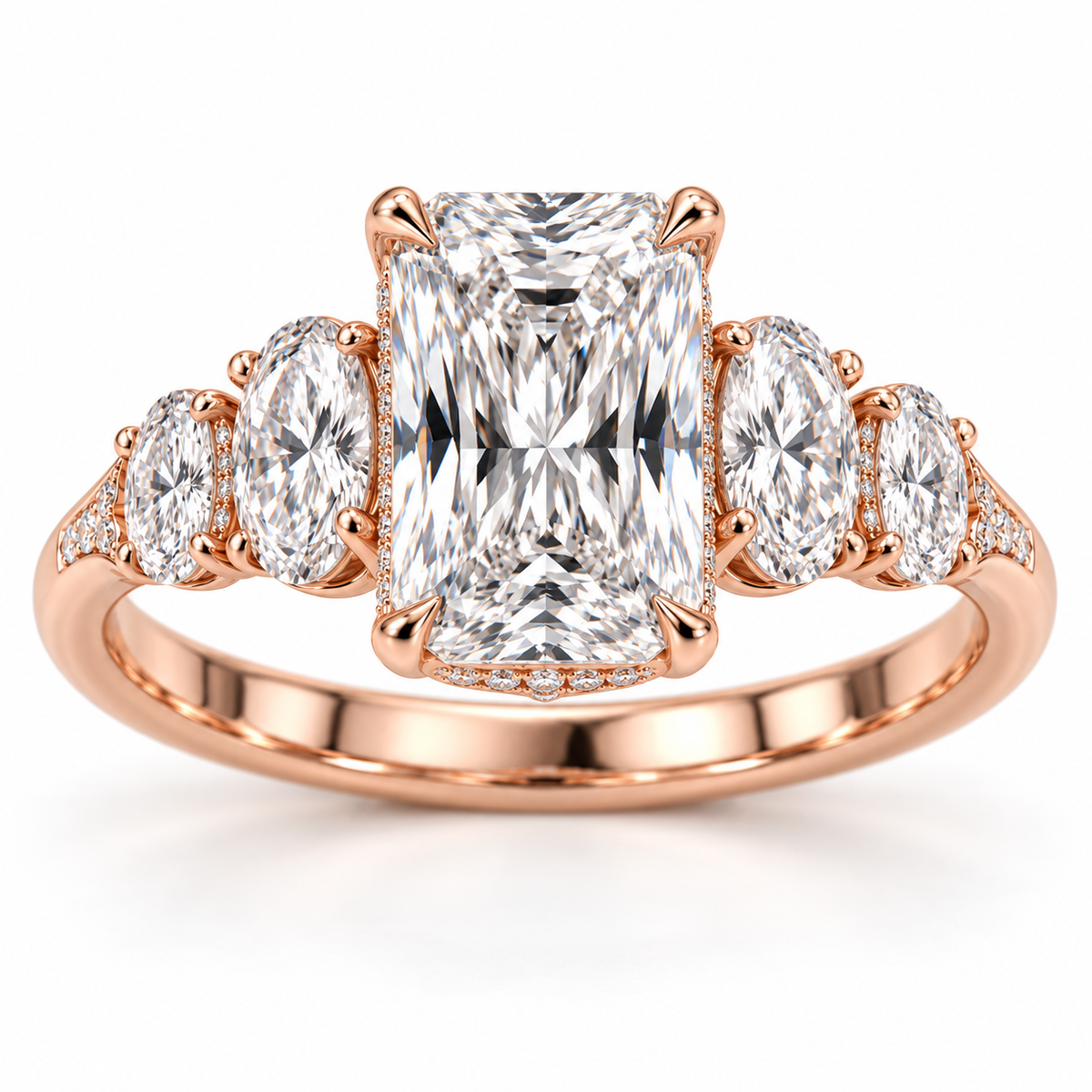 Aurelia Lab Grown Diamond Ring — rose gold — front view