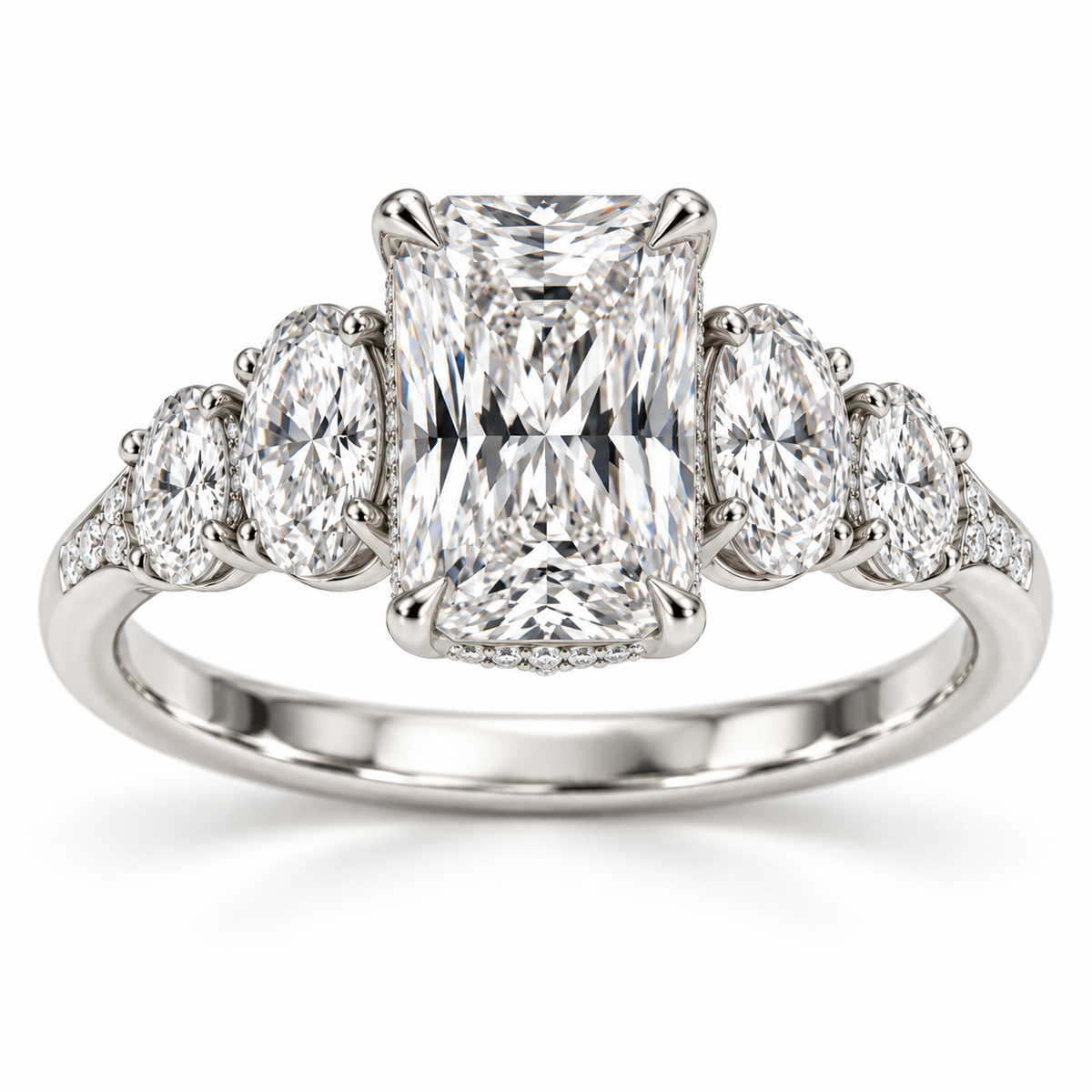 Aurelia Lab Grown Diamond Ring — white gold — front view