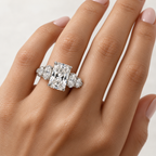 Aurelia Lab Grown Diamond Ring — white gold — hand view